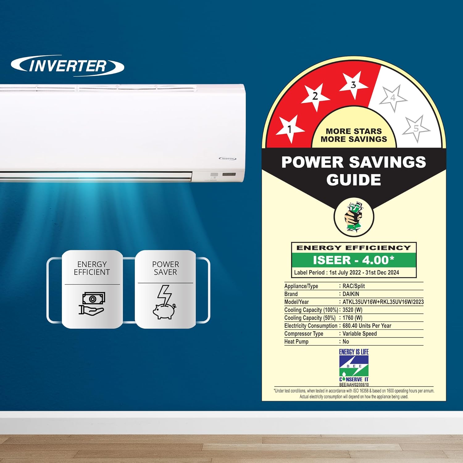 Daikin Premium Series 1 Ton 3★ Inverter image 2 — AR Cool Center Delhi